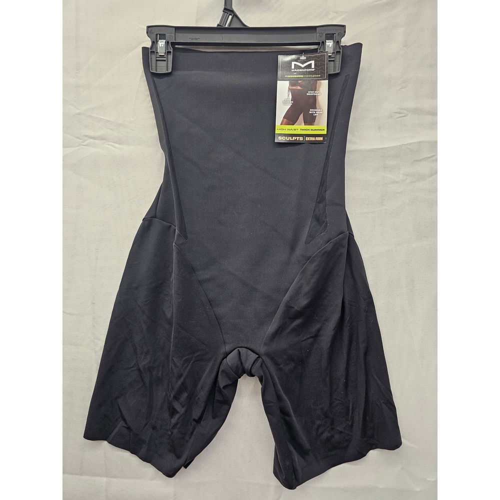 Maidenform Self Expressions High Waist Thigh Slimmer Extra Firm SES095 Black M